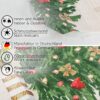 Weihnachtstischdecke Wachstuch Weihnachten Tischdecke abwaschbar Teddybär Tannenbaum – 90x130cm, Schnittkante