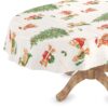 C001531C_51C-5 Weihnachtstischdecke Wachstuch Weihnachten Tischdecke abwaschbar Teddybär Tannenbaum – Oval 260x140cm, Schnittkante
