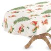 C001531C_52B-10 Weihnachtstischdecke Wachstuch Weihnachten Tischdecke abwaschbar Teddybär Tannenbaum – 200x140cm, mit Saum (Eingefasst)