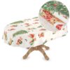 Weihnachtstischdecke Wachstuch Weihnachten Tischdecke abwaschbar Teddybär Tannenbaum – 90x130cm, Schnittkante
