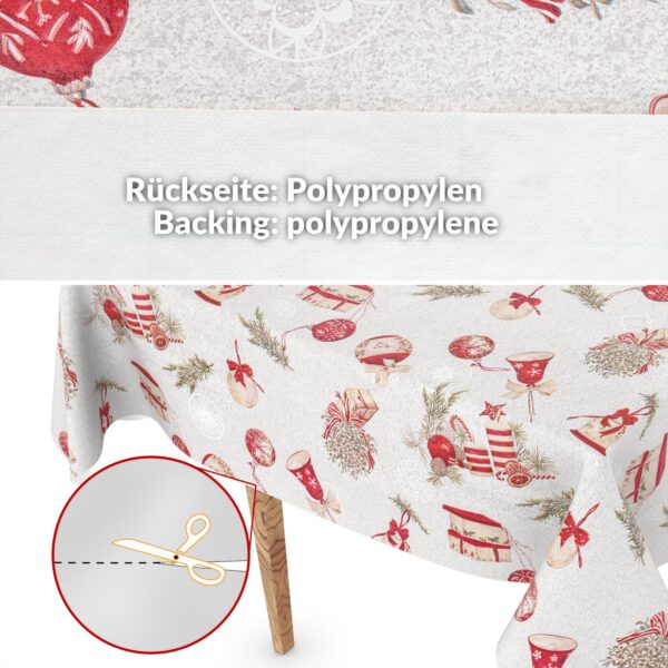 Weihnachtstischdecke Weihnachten Wachstuch Tischdecke abwaschbar Weihnachtskerze Geschenk Motiv – 90x130cm, Schnittkante