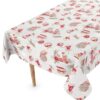 Weihnachtstischdecke Weihnachten Wachstuch Tischdecke abwaschbar Weihnachtskerze Geschenk Motiv – 90x130cm, Schnittkante