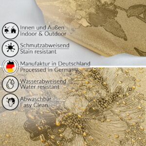 Wachstuch Tischdecke abwaschbar Meterware Wachstuchdecke Breite 140cm Gold