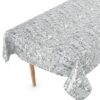 Wachstuch Tischdecke abwaschbar Meterware Wachstuchdecke Breite 140cm Silber – 90x130cm, Schnittkante