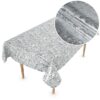 Wachstuch Tischdecke abwaschbar Meterware Wachstuchdecke Breite 140cm Silber – 90x130cm, Schnittkante