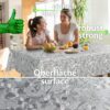 Wachstuch Tischdecke abwaschbar Meterware Wachstuchdecke Breite 140cm Silber – 90x130cm, Schnittkante