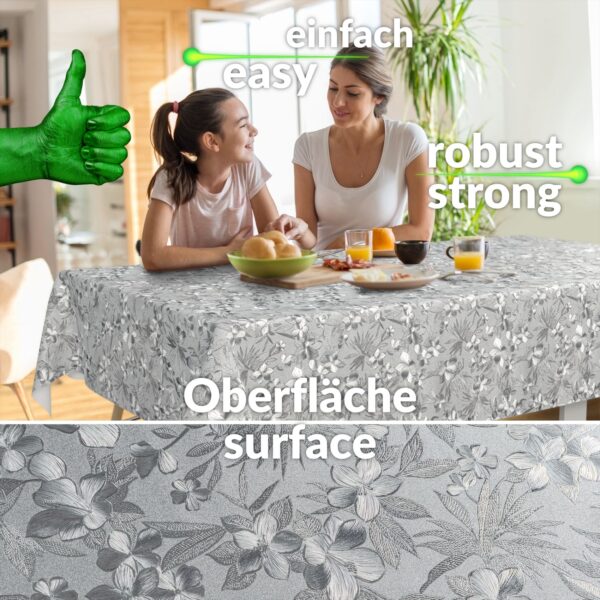 Wachstuch Tischdecke abwaschbar Meterware Wachstuchdecke Breite 140cm Silber – 90x130cm, Schnittkante