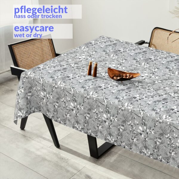 Wachstuch Tischdecke abwaschbar Meterware Wachstuchdecke Breite 140cm Silber – 90x130cm, Schnittkante