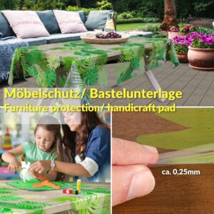 Transparente Tischdecke Vinyl Tischfolie Folie Tischschutzfolie 0,15mm mit Muster Exotik