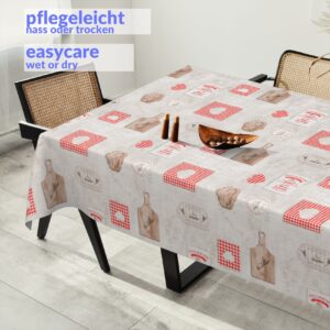 Wachstuch Tischdecke abwaschbar Wachstischdecke Rustikale Küche 140cm Breite