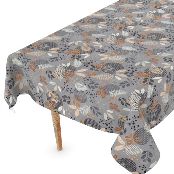 Wachstuch Tischdecke abwaschbar Meterware Wachstuchdecke Breite 140cm Florence Grau – 90x130cm, Schnittkante