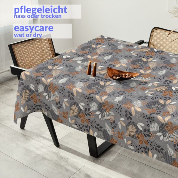 Wachstuch Tischdecke abwaschbar Meterware Wachstuchdecke Breite 140cm Florence Grau – 90x130cm, Schnittkante