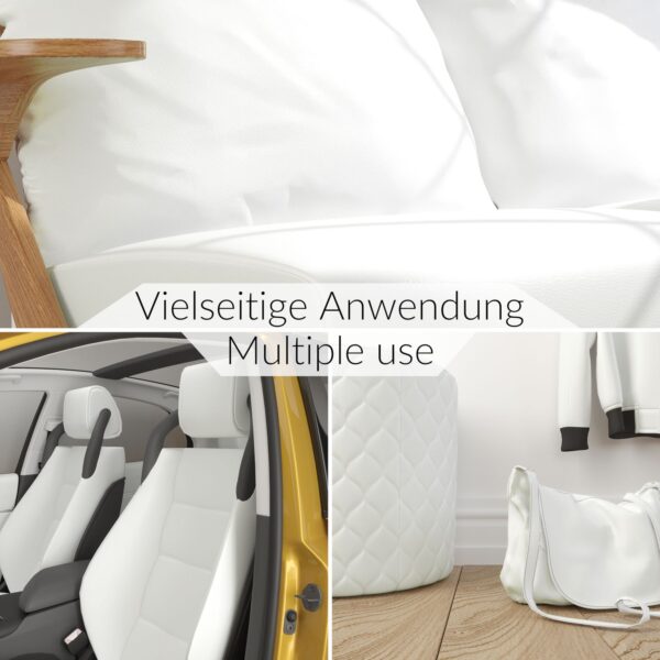 Kunstleder Meterware Leder Stoff Lederimitat 140cm Breit Schneeweiß – 100x140cm