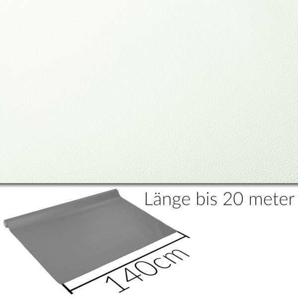 Kunstleder Meterware Leder Stoff Lederimitat 140cm Breit Weiß – 100x140cm