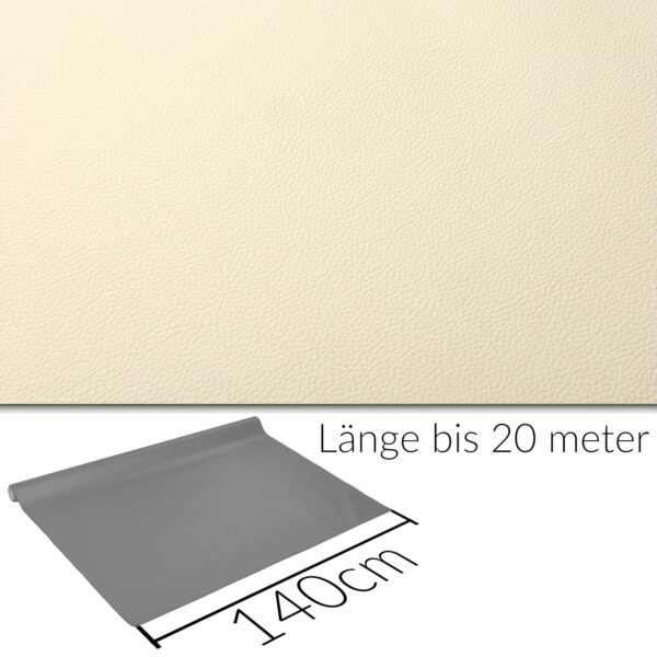 Kunstleder Meterware Leder Stoff Lederimitat 140cm Breit Creme – 100x140cm