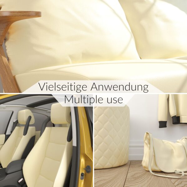 Kunstleder Meterware Leder Stoff Lederimitat 140cm Breit Creme – 100x140cm