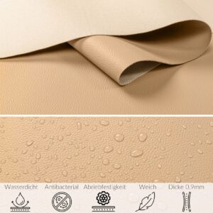 Kunstleder Meterware Leder Stoff Lederimitat 140cm Breit Beige