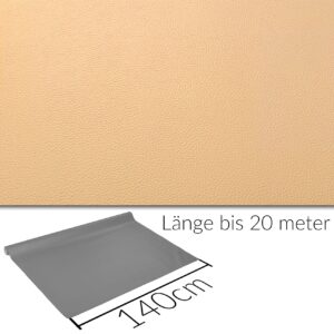 Kunstleder Meterware Leder Stoff Lederimitat 140cm Breit Beige