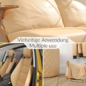 Kunstleder Meterware Leder Stoff Lederimitat 140cm Breit Beige