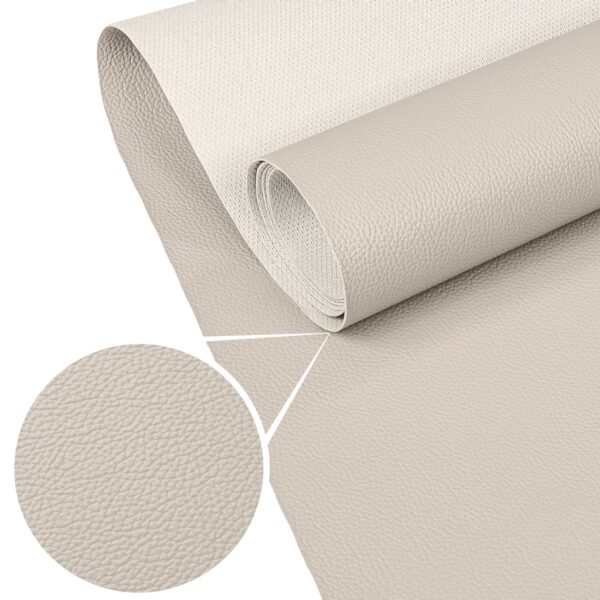 Kunstleder Meterware Leder Stoff Lederimitat 140cm Breit Beigegrau – 100x140cm