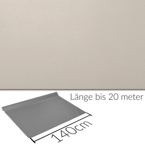 Kunstleder Meterware Leder Stoff Lederimitat 140cm Breit Beigegrau – 100x140cm