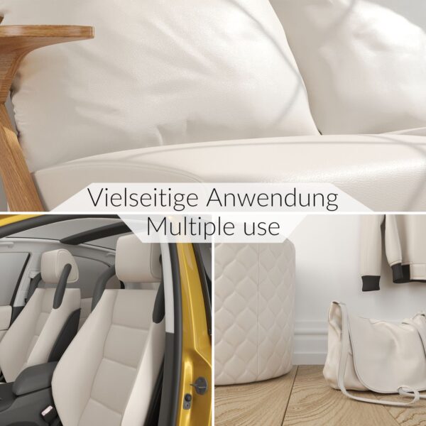 Kunstleder Meterware Leder Stoff Lederimitat 140cm Breit Beigegrau – 100x140cm