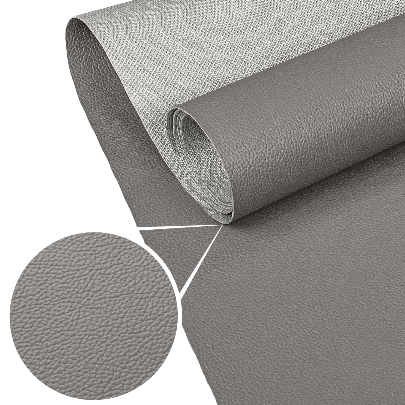 Kunstleder Meterware Leder Stoff Lederimitat 140cm Breit Grau – 100x140cm