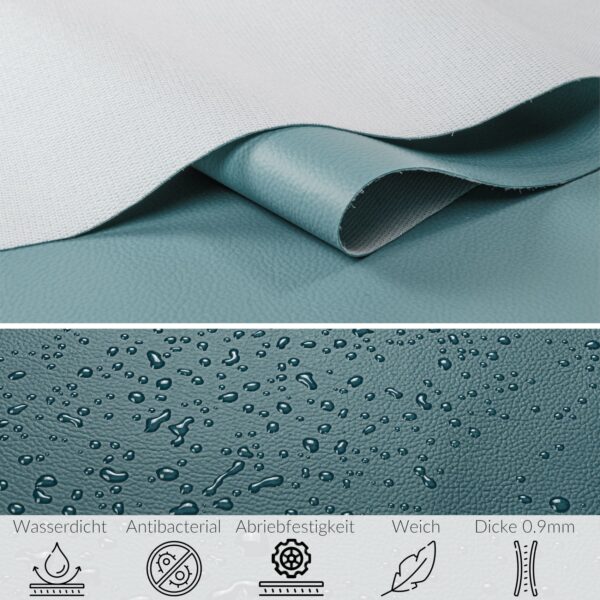 Kunstleder Meterware Leder Stoff Lederimitat 140cm Breit Blassblau – 100x140cm