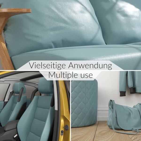 Kunstleder Meterware Leder Stoff Lederimitat 140cm Breit Blassblau – 100x140cm