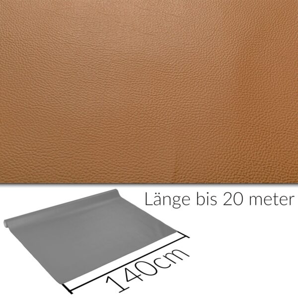 Kunstleder Meterware Leder Stoff Lederimitat 140cm Breit Senf – 100x140cm