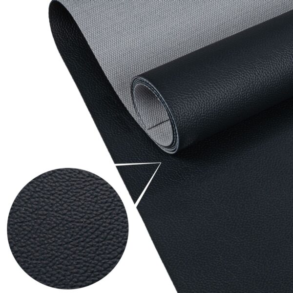 Kunstleder Meterware Leder Stoff Lederimitat 140cm Breit Anthrazit – 100x140cm