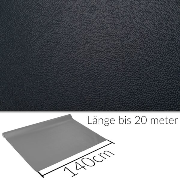 Kunstleder Meterware Leder Stoff Lederimitat 140cm Breit Anthrazit – 100x140cm
