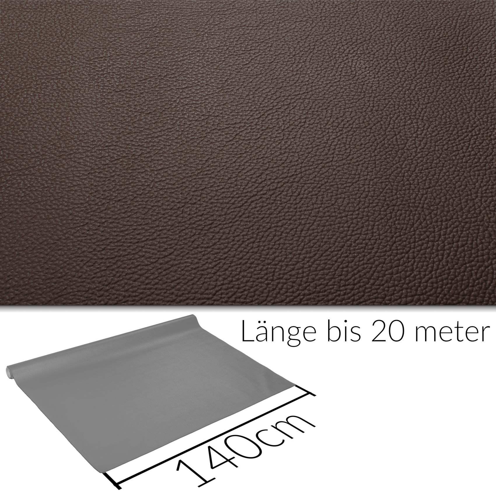 Kunstleder Meterware Leder Stoff Lederimitat 140cm Breit Mokka – 100x140cm