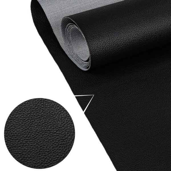 Kunstleder Meterware Leder Stoff Lederimitat 140cm Breit Schwarz – 100x140cm