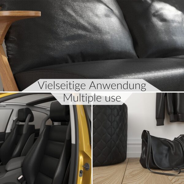 Kunstleder Meterware Leder Stoff Lederimitat 140cm Breit Schwarz – 100x140cm