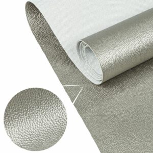 Kunstleder Meterware Leder Stoff Lederimitat 140cm Breit Silber Metallic