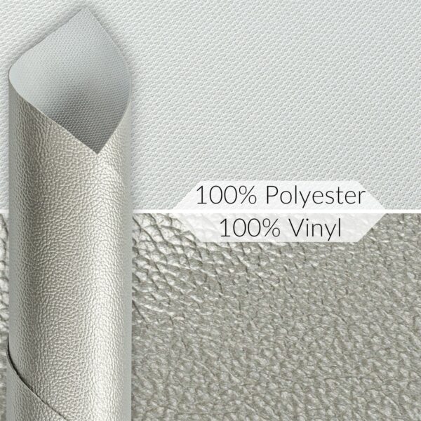 Kunstleder Meterware Leder Stoff Lederimitat 140cm Breit Silber Metallic – 400x140cm
