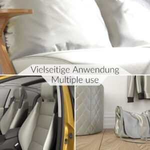 Kunstleder Meterware Leder Stoff Lederimitat 140cm Breit Silber Metallic