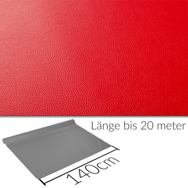 Kunstleder Meterware Leder Stoff Lederimitat 140cm Breit Feuerrot – 100x140cm