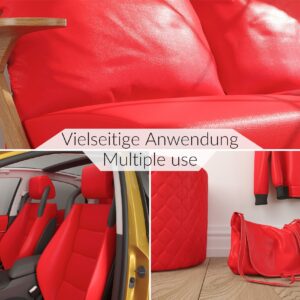 Kunstleder Meterware Leder Stoff Lederimitat 140cm Breit Feuerrot