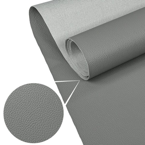 Kunstleder Meterware Leder Stoff Lederimitat 140cm Breit Dunkelgrau – 100x140cm