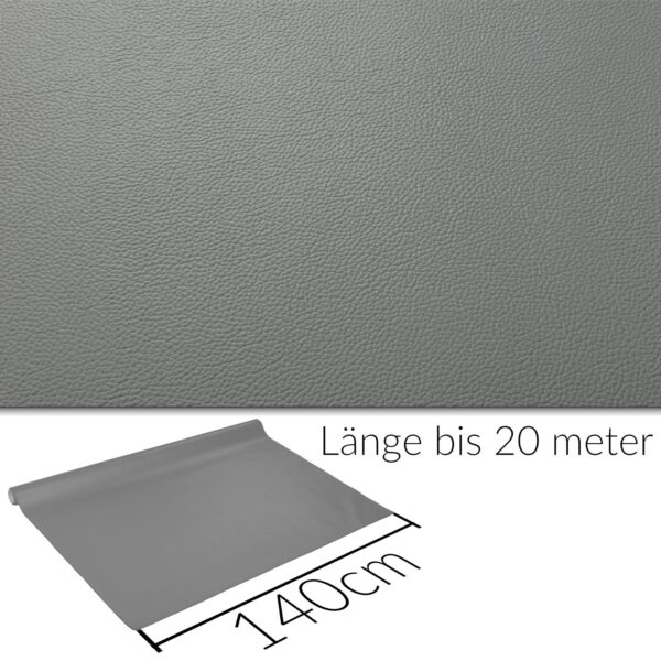 Kunstleder Meterware Leder Stoff Lederimitat 140cm Breit Dunkelgrau – 100x140cm