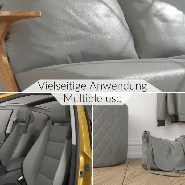 Kunstleder Meterware Leder Stoff Lederimitat 140cm Breit Dunkelgrau – 100x140cm
