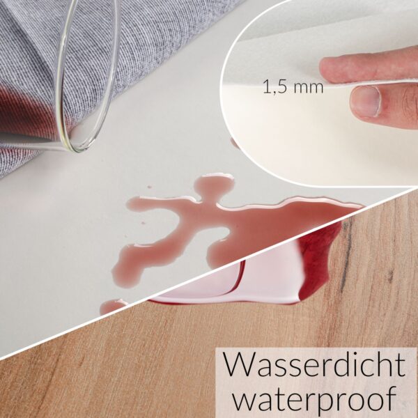 Tischschoner Tischpolster Tischdeckenunterlage Glatt Weiß 1,5mm Molton Viesrücken Meterware 20m – Oval 320x140cm