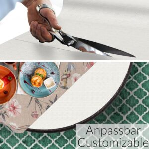 Tischschoner Tischdeckenunterlage Tischpolster Molton Weiß Gemustert 2,2mm Vliesrücken Rollenware 20m
