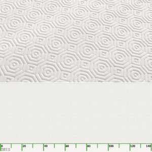 Tischschoner Tischdeckenunterlage Tischpolster Molton Weiß Gemustert 2,2mm Vliesrücken Rollenware 20m