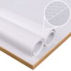 Tischschoner Molton Tischdeckenunterlage Tischpolster Weiß Karo Muster 2mm Gummierte Rückseite Meterware 20m – 100x138cm