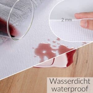 Tischschoner Molton Tischdeckenunterlage Tischpolster Weiß Karo Muster 2mm Gummierte Rückseite Meterware 20m – 2000x138cm (20m)