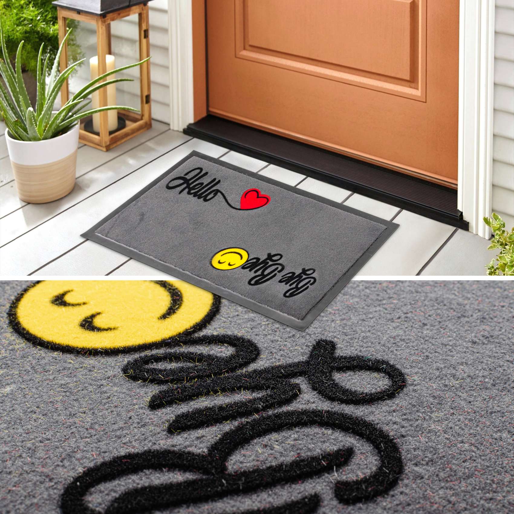 Fußmatte Schmutzfänger rutschfeste Bodenmatte Teppich waschbar Anthrazit Chic – Hello Bye Bye 40x70cm