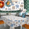 Stoff Tischdecke abwaschbar Tischwäsche Textil Tischtuch Baumwolle Polyester Maritim Outdoor Tischdecke Gartentischdecke